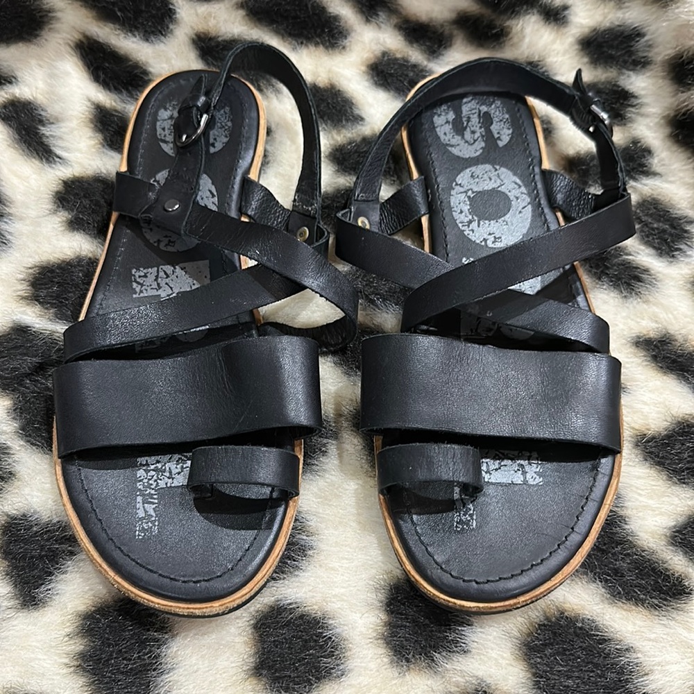Womens Black Sorel Sandals